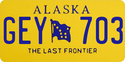 AK license plate GEY703