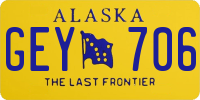 AK license plate GEY706