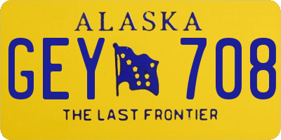 AK license plate GEY708