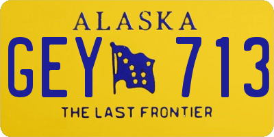 AK license plate GEY713