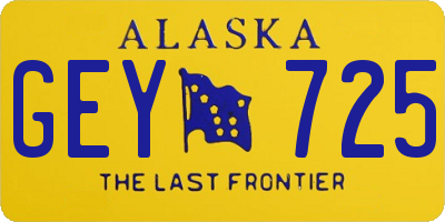 AK license plate GEY725