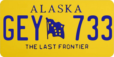 AK license plate GEY733