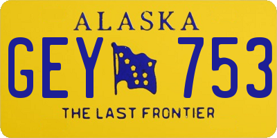 AK license plate GEY753