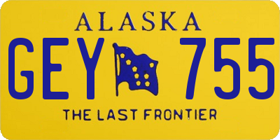 AK license plate GEY755
