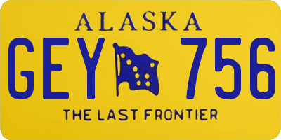 AK license plate GEY756