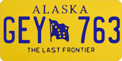 AK license plate GEY763