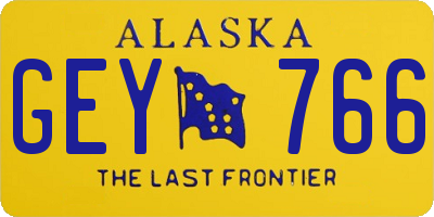 AK license plate GEY766