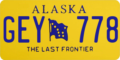 AK license plate GEY778