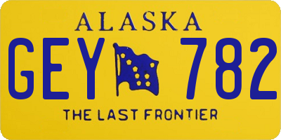AK license plate GEY782