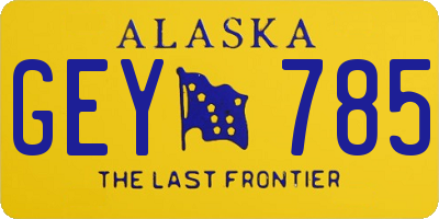 AK license plate GEY785