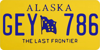 AK license plate GEY786