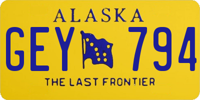 AK license plate GEY794