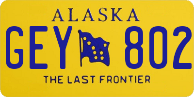 AK license plate GEY802