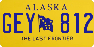 AK license plate GEY812