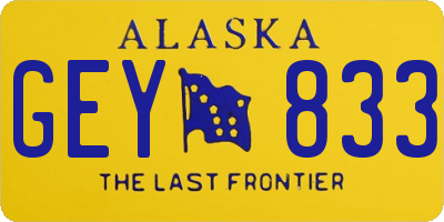 AK license plate GEY833