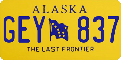 AK license plate GEY837