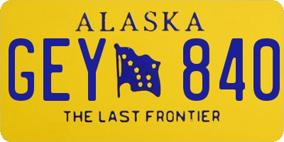 AK license plate GEY840