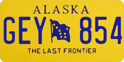 AK license plate GEY854