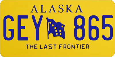 AK license plate GEY865