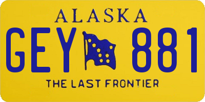 AK license plate GEY881
