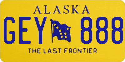 AK license plate GEY888
