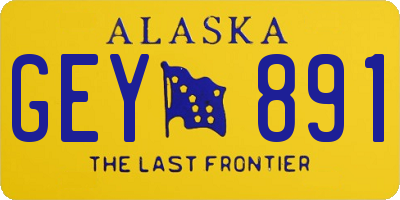 AK license plate GEY891