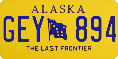 AK license plate GEY894