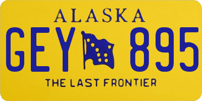 AK license plate GEY895
