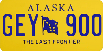 AK license plate GEY900