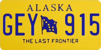 AK license plate GEY915