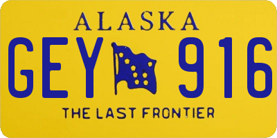 AK license plate GEY916