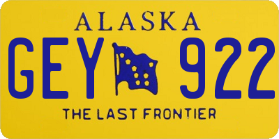 AK license plate GEY922