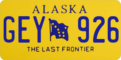 AK license plate GEY926