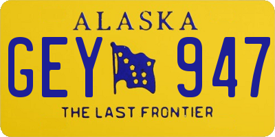 AK license plate GEY947