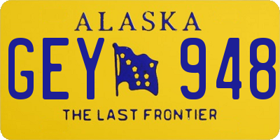 AK license plate GEY948