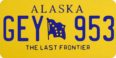 AK license plate GEY953