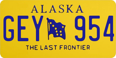 AK license plate GEY954
