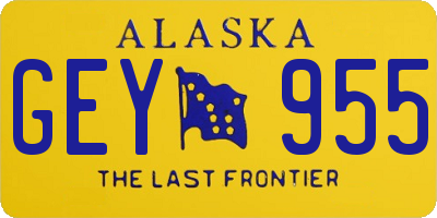 AK license plate GEY955