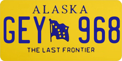 AK license plate GEY968