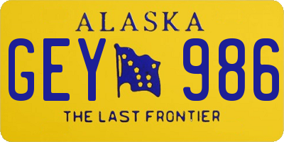 AK license plate GEY986