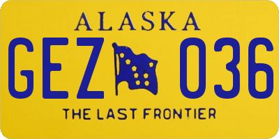 AK license plate GEZ036