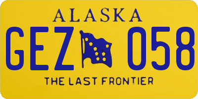 AK license plate GEZ058