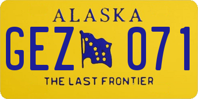 AK license plate GEZ071