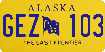 AK license plate GEZ103