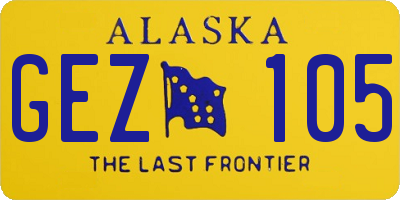 AK license plate GEZ105