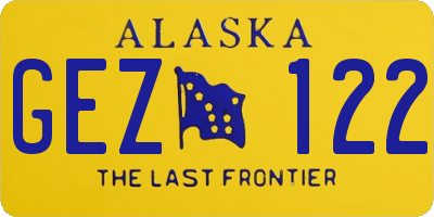 AK license plate GEZ122