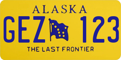 AK license plate GEZ123