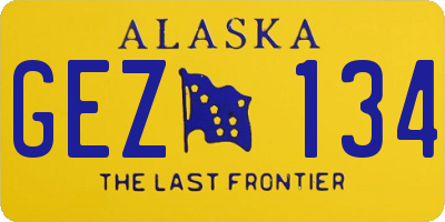 AK license plate GEZ134