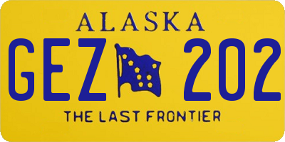 AK license plate GEZ202