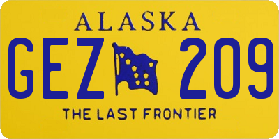 AK license plate GEZ209